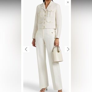 Derek Lam 10 Crosby straight leg white dress pants